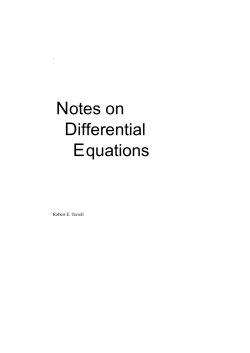 Notes on Differential Equations