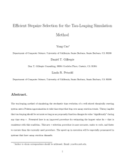 Efficient Stepsize Selection for the Tau