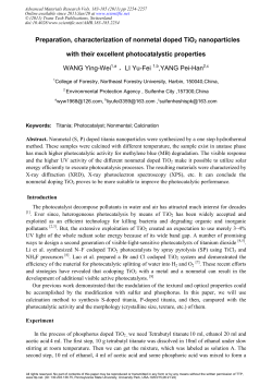 Preparation, characterization of nonmetal doped TiO2