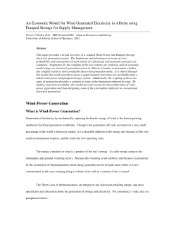 An Economic Model for Wind Generated Electricity in Alberta using