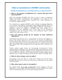 FAQs on amendments in SCOMET related policy