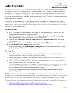 Artist Statements