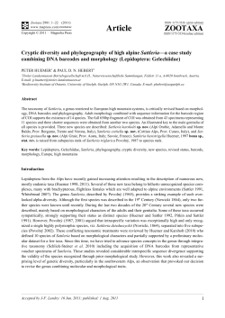 Cryptic diversity and phylogeography of high alpine Sattleria—a