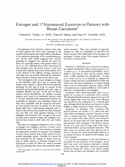Estrogen and 17-Ketosteroid Excretion in