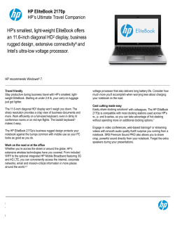 HP`s smallest, light-weight EliteBook offers an 11.6