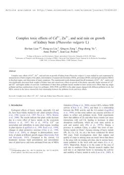 Complex toxic effects of Cd , Zn , and acid rain on growth of kidney