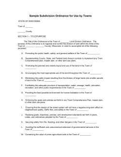 Land Division/Subdivision Ordinance