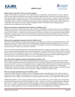 Sulfuric Acid - Mining Health and Safety