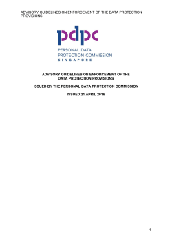 Advisory Guidelines on Enforcement of the Data Protection Provisions