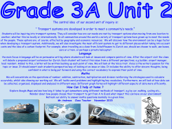 The central idea of our second unit of inquiry is