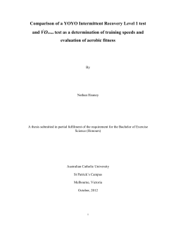 Comparison of a YOYO Intermittent Recovery Level 1 test and test