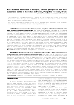Mass balance estimation of nitrogen, carbon, phosphorus