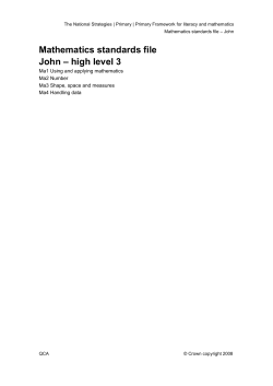 Mathematics standards file John &ndash; high level 3