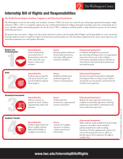 Internship Bill of Rights and Responsibilities