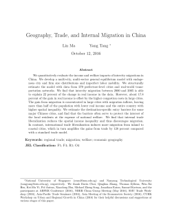 Geography, Trade, and Internal Migration in China