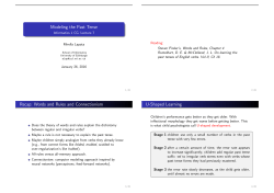 Modeling the Past Tense - School of Informatics