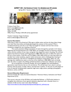 AMST 201 - American Studies