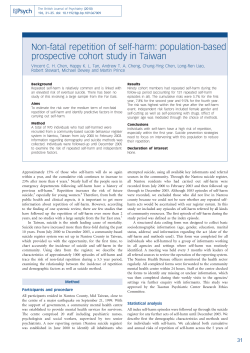 Non-fatal repetition of self-harm - The British Journal of Psychiatry