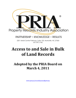 Access to and Sale in Bulk of Land Records