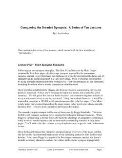 Conquering the Dreaded Synopsis: A Series of Ten