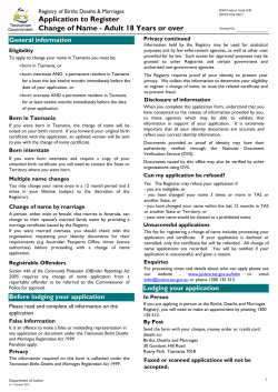 Application to Register Change of Name