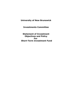 Statement of Investment Objectives and Policy, Short