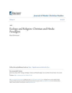 Ecology and Religion: Christian and Hindu Paradigms