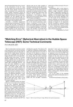 (Spherical Aberration) in the Hubble Space Telescope