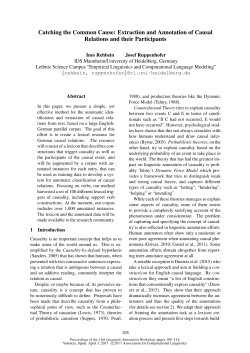 Catching the Common Cause: Extraction and Annotation of Causal