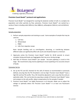 Precision Count Beads&trade; protocol and applications