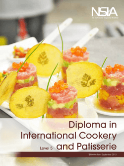 Diploma in International Cookery and Patisserie