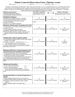 Patient Centered Observation Form