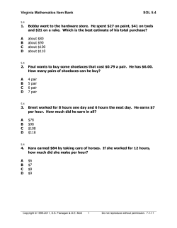 Name Algebra 1 Final Exam - Thomas Jefferson Elementary School
