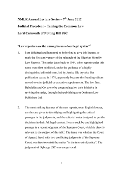 Lord Carnwath at the NMLR Annual Lecture Series