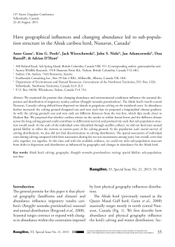 Have geographical influences and changing abundance led to sub