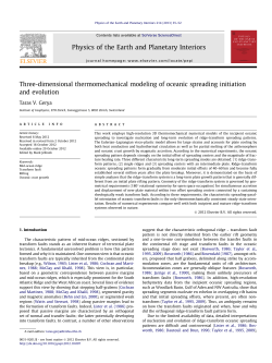 (2013) Three-dimensional thermomechanical modeling of oceanic