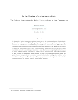 In the Shadow of Authoritarian Rule: The Political Antecedents for