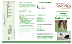 Grazing Livestock on Small Acreages Contact Information