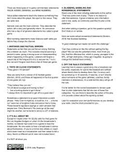 There are three types of in-game commentator statements: VALUE