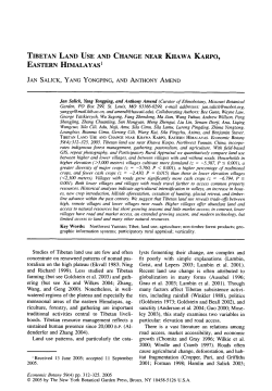 Tibetan land use and change near khawa karpo, Eastern Himalayas