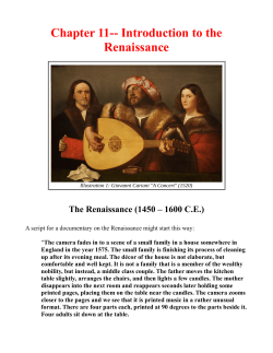 Chapter 11-- Introduction to the Renaissance