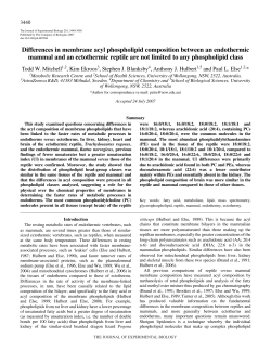 Differences in membrane acyl phospholipid composition between