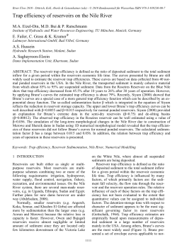 Trap efficiency of reservoirs on the Nile River