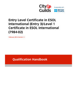 Entry 3 (B1)/ Level 1 (B2) Certificate in ESOL International (7984-02)