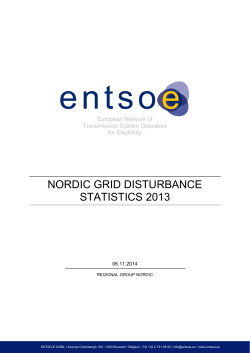 nordic grid disturbance statistics 2013 - Entso-e
