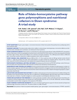 Role of folate-homocysteine pathway gene polymorphisms and