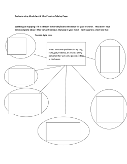 Brainstorming Worksheet # 1 for Problem Solving Paper Webbing or