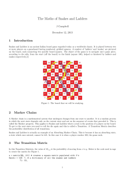 The Maths of Snakes and Ladders