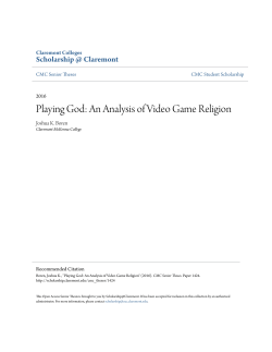 Playing God: An Analysis of Video Game Religion