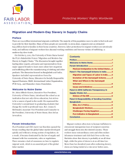 Migration and Modern-Day Slavery in Supply Chains
